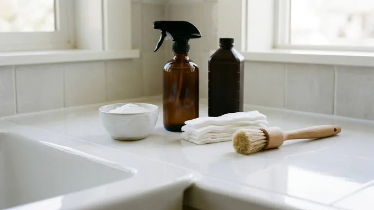 cómo limpiar la silicona blanca del baño y cocina con bicarbonato vinagre y agua oxigenada
