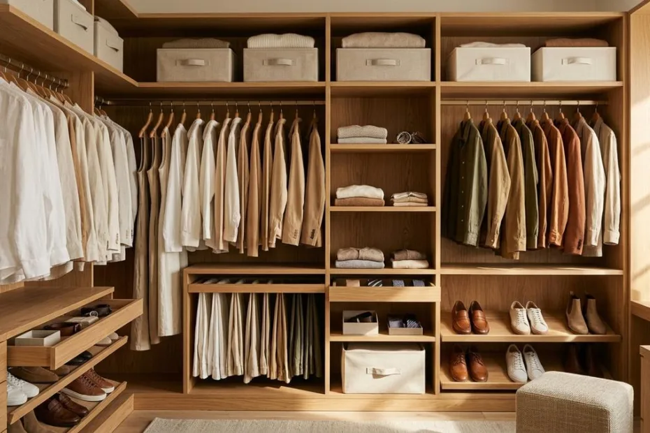 como organizar un closet paso a paso por colores y categorias con cajas de lino
